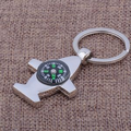 Plane Shaped Bottle Opener Compass Key Chain